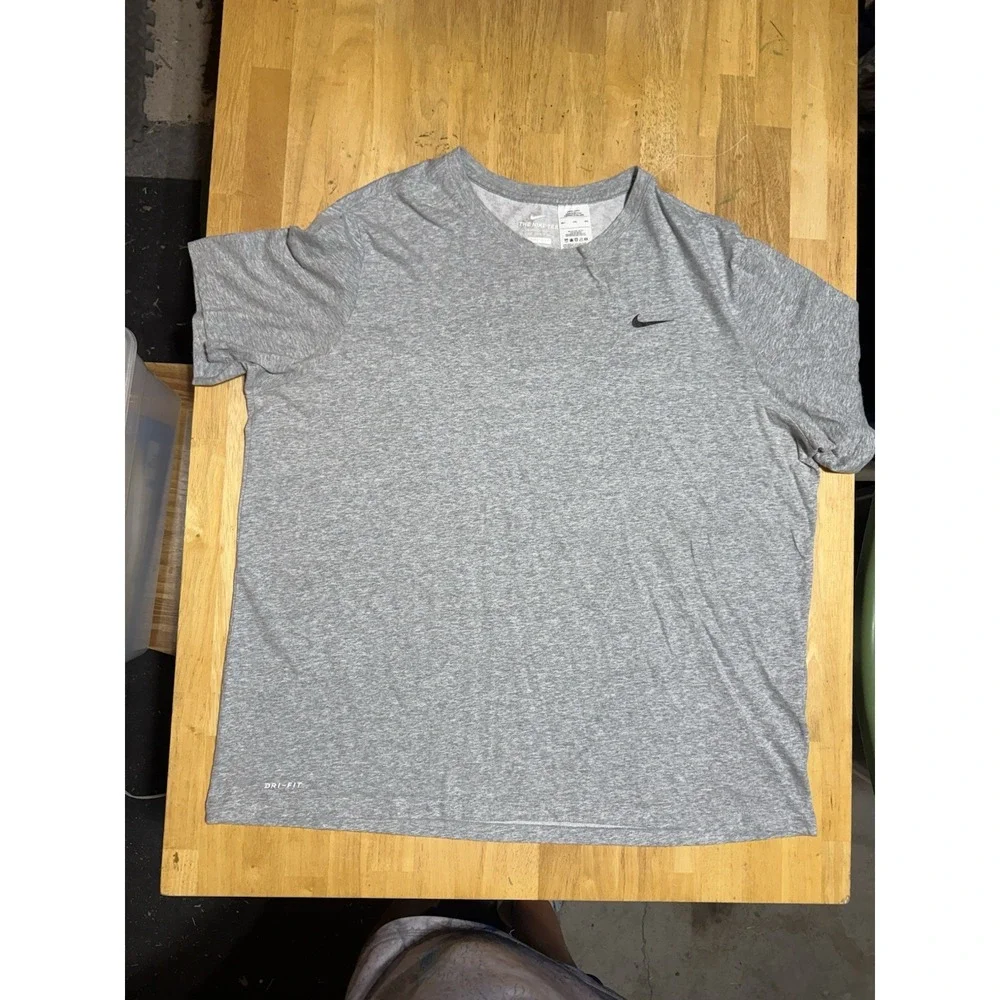 Nike Team Dri-FIT T Shirt Mens 3XLT Gray Swoosh Athletic Performance Tee